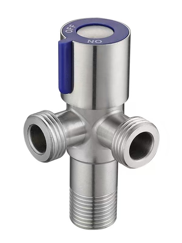 Blue Handle 90 ° Dual Outlet Dräierkoalitioun Wénkel Krunn