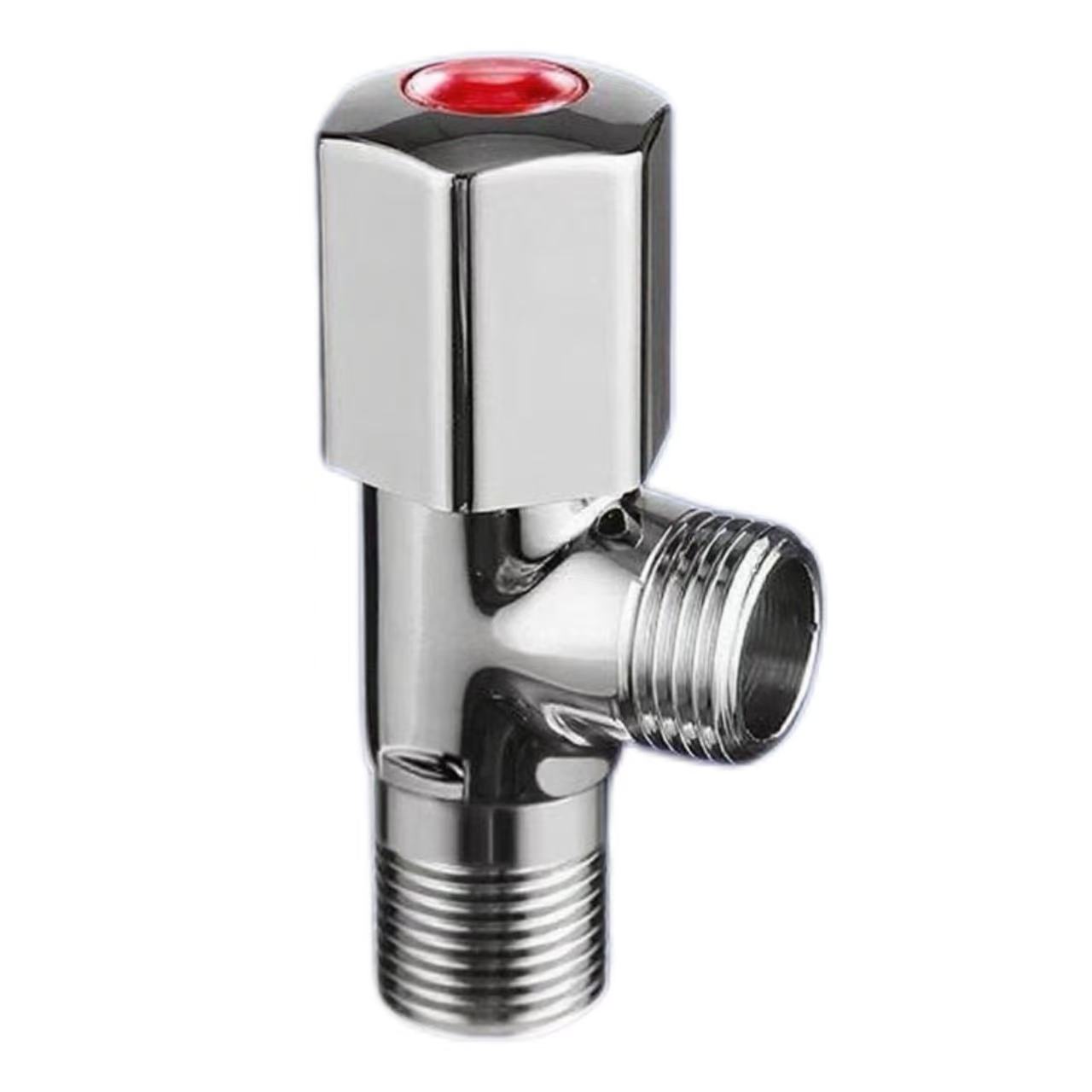 Hell Chrome Wénkel Ventil, rout a blo ënnerscheedend waarm a kal Waasser Inlet Valve