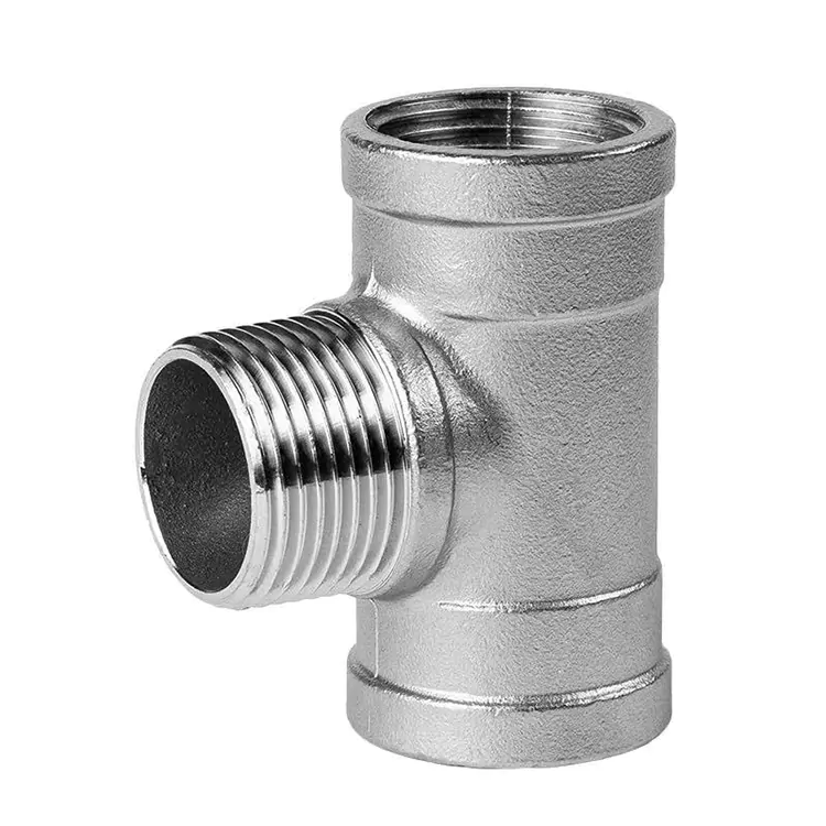 BSP Threaded STAINLESS Stol männlech-weiblech-männlech Pipe Tee