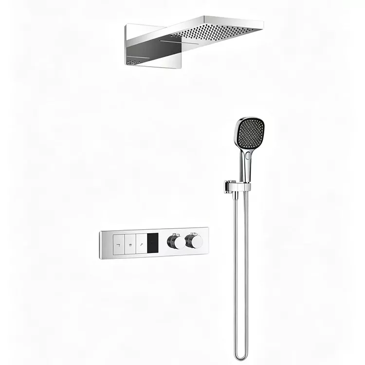 Verstoppt Thermostatesch Overhead Dusch An Handheld Dusch Set