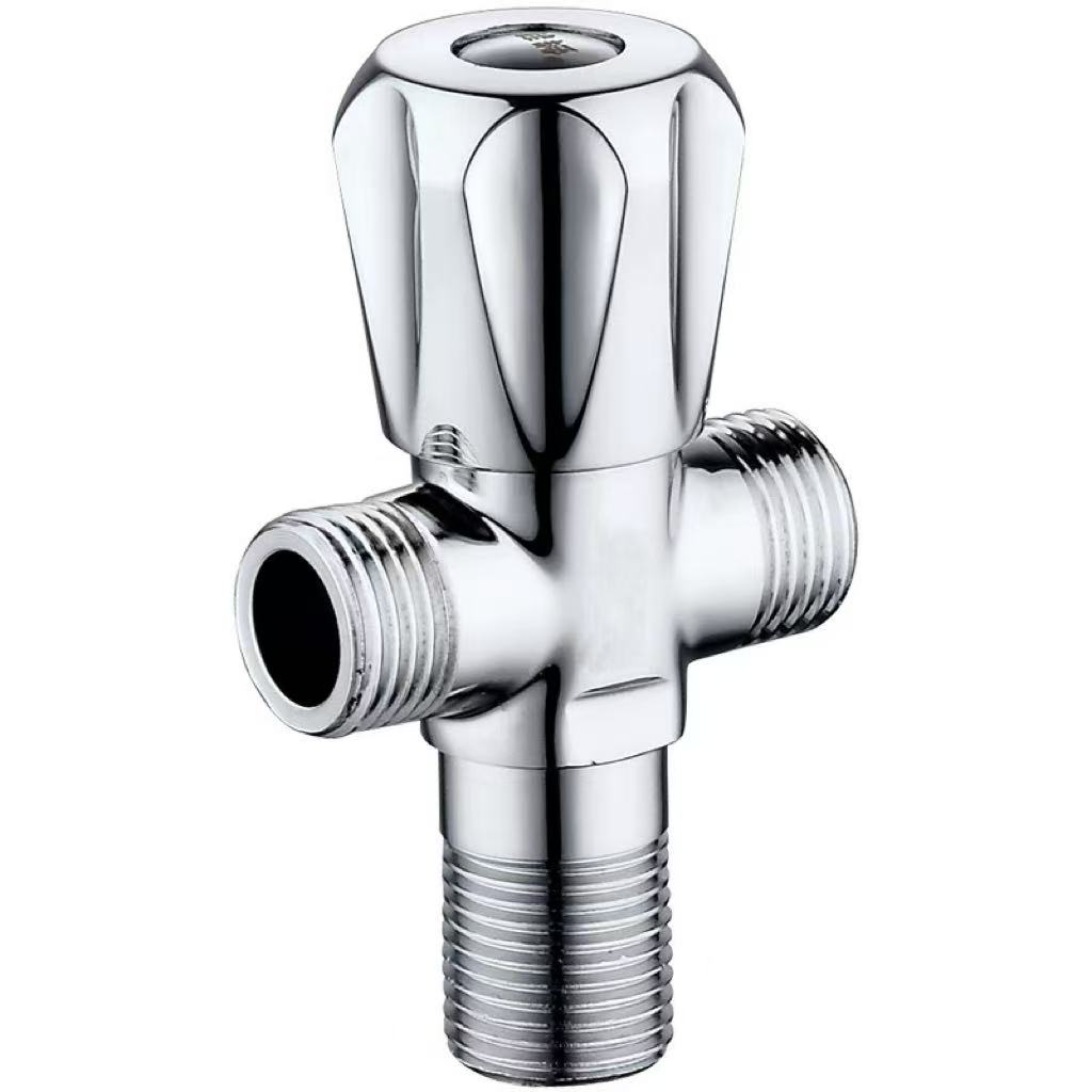 Elektroplated Petal Handle Dräi-Wee Diverter Krunn Elektroplated Petal Handle Dräi-Wee Diverter Krunn