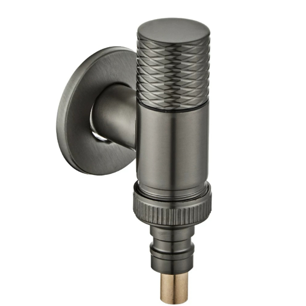 Gun Grey Knurled Handle Waasser Stop Wénkel Krunn