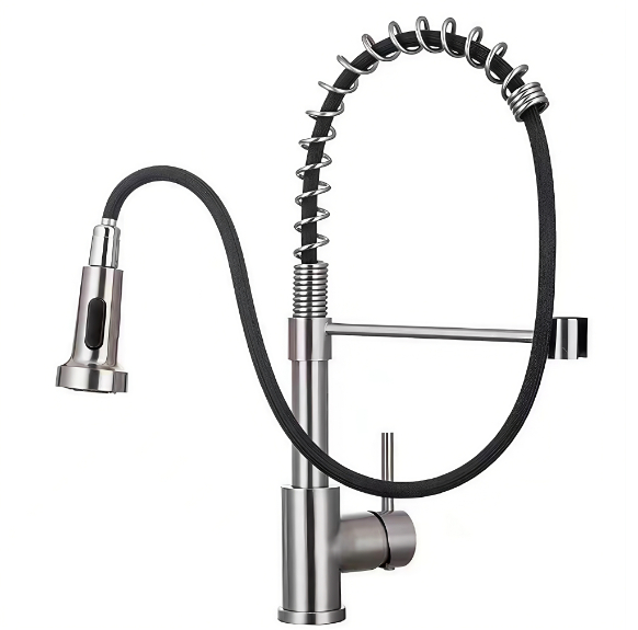 Héich-Béi Fréijoer Tube Pull-Out waarm a kal Kichen ënnerzegoen Faucet