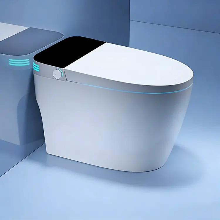 LED Digital Display Automatesch Deckel Flip-Top Foam Shield Siphon Smart Toilette