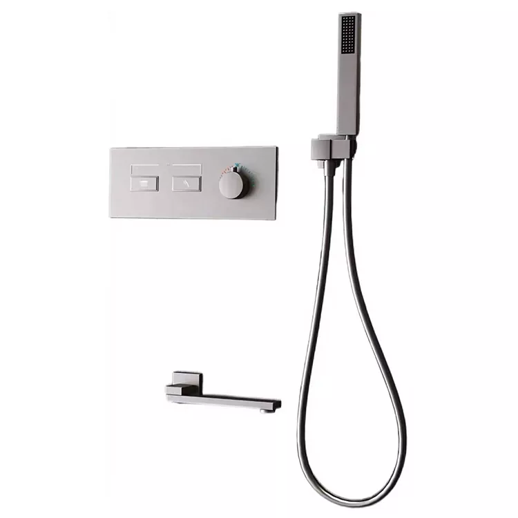 Minimalistesch Dark Gunmetal Dual-Outlet Duschkopf