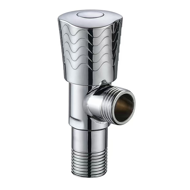 Spigelfinish Bright Chrome Wave Muster Wénkelventil