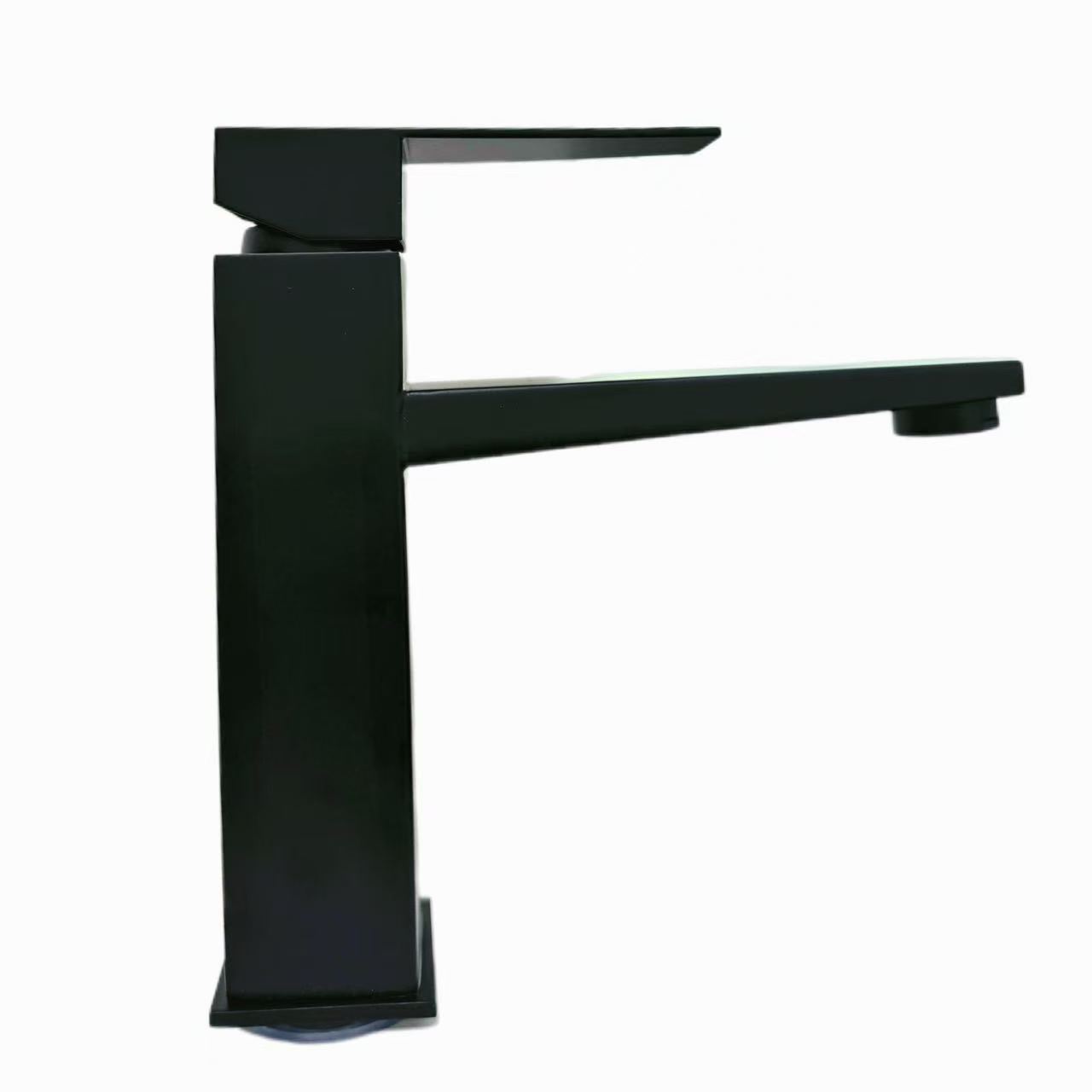 Modern Minimalistesch Stil Frosted Black Square Basin Faucet
