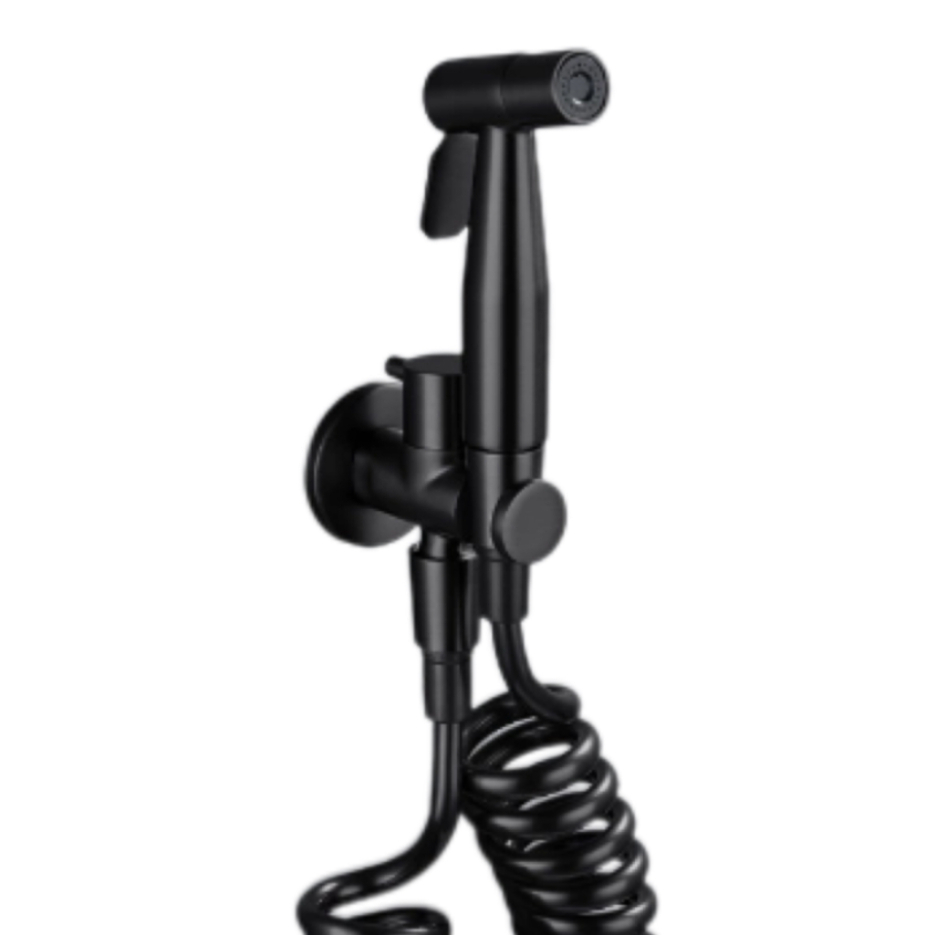 Mauermontéiert Black Pressurized Toilette Spraypistoul Mauermontéiert Black Pressurized Toilette Spraypistoul